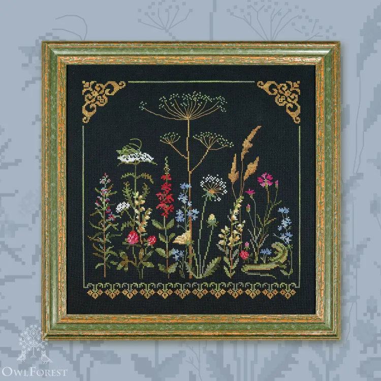 Схема для вышивания «Разнотравье. Кузнечик»