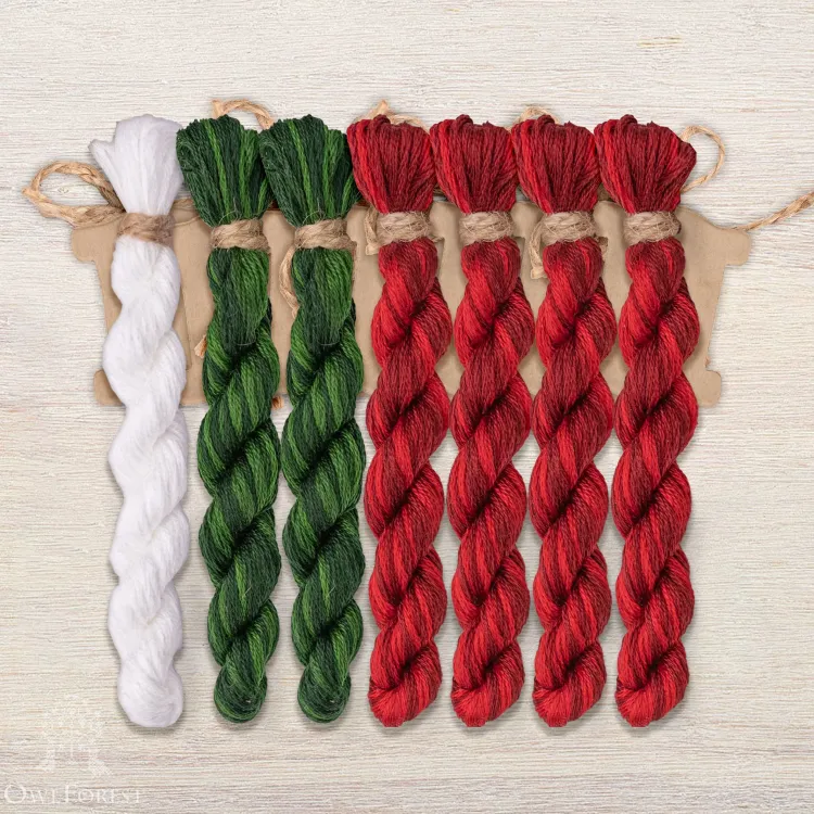 Набор ниток OwlForest для схемы «Серебряное копытце. Рождество» (DMC)