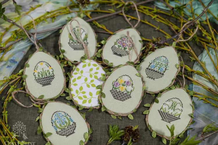 Бесплатная схема для вышивания «Пасхальные корзиночки»