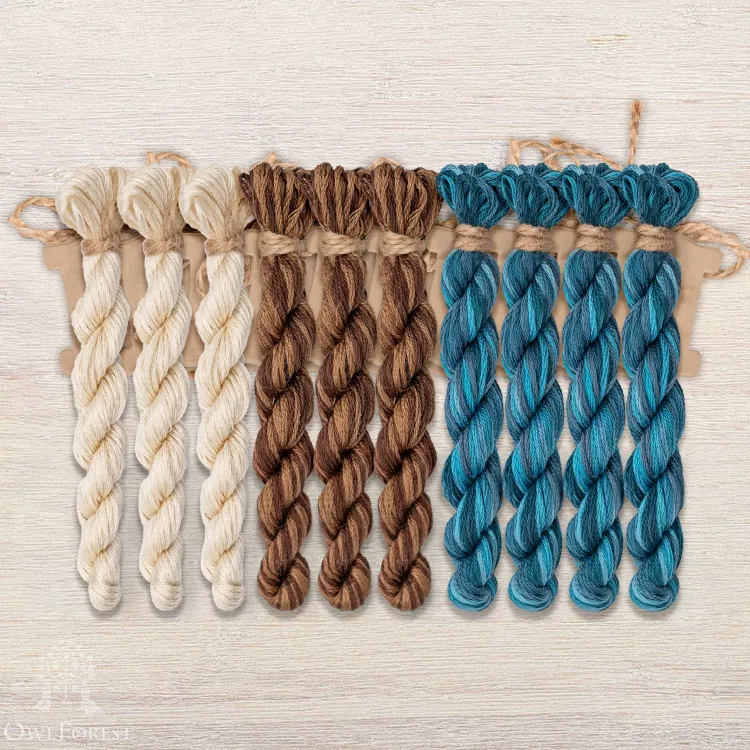 Набор ниток OwlForest для схем «Индейские мотивы» (DMC) 3 цвета