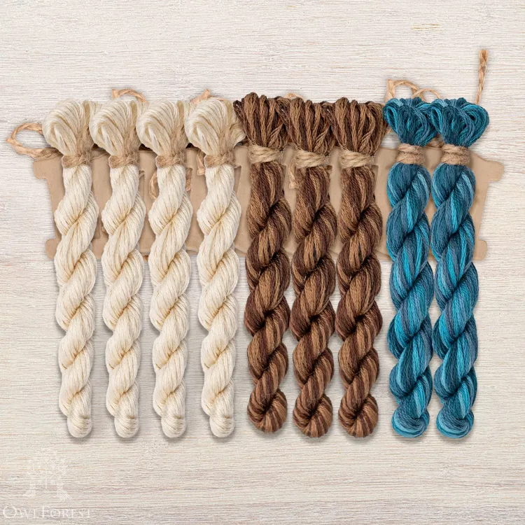 Набор ниток OwlForest для схем «Индейские мотивы» (DMC) 3 цвета