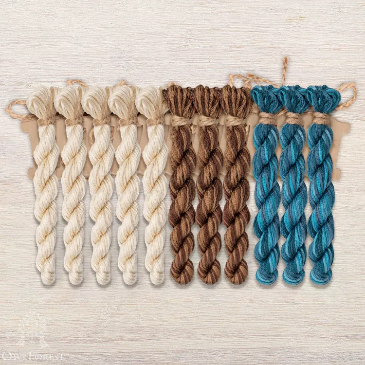 Набор ниток OwlForest для схем «Индейские мотивы» (DMC) 3 цвета