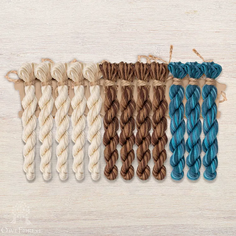 Набор ниток OwlForest для схем «Индейские мотивы» (DMC) 3 цвета