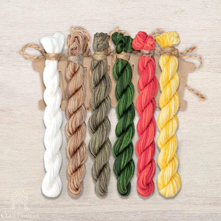 Набор ниток OwlForest для схемы «Садовые топотушки» (ПНК)