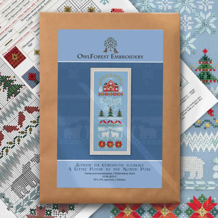 Схема для вышивания «Домик на Северном полюсе»