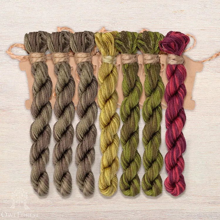 Набор ниток OwlForest для схемы «Звёздный дракон» (DMC)