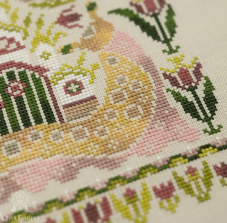 Схема для вышивания «Улиточные домики. Тюльпаны»