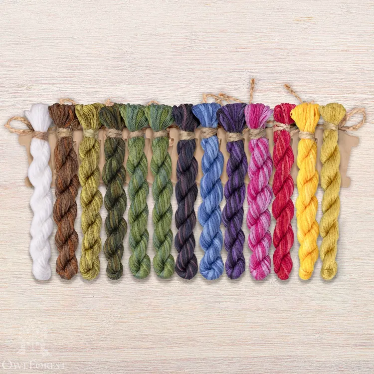 Набор ниток OwlForest для схемы «Разнотравье. Шмель» (DMC)