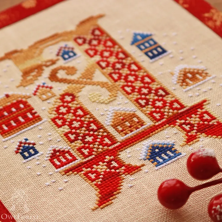 Электронная схема для вышивания флажков «С Новым годом!»