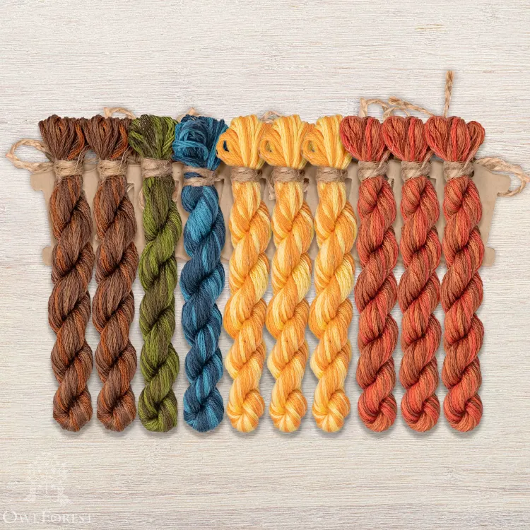 Набор ниток OwlForest для схем «Индейские мотивы» (DMC) 5 цветов