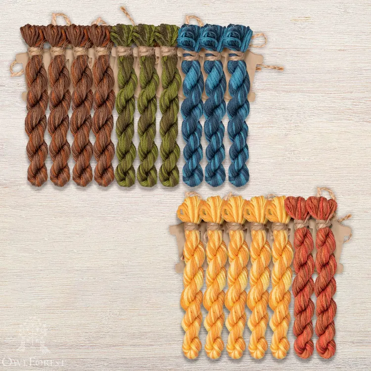 Набор ниток OwlForest для схем «Индейские мотивы» (DMC) 5 цветов