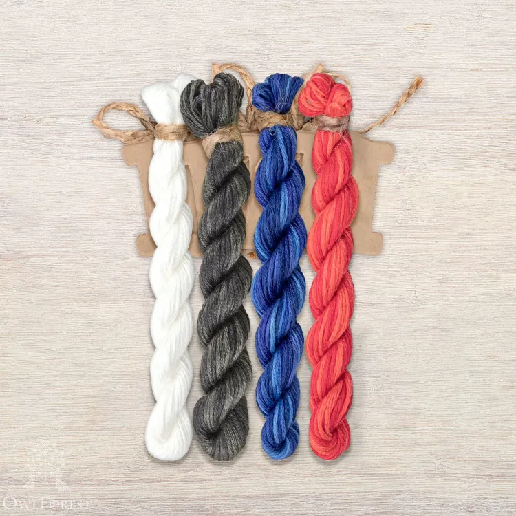 Набор ниток OwlForest для схемы «Кот и море» (ПНК)