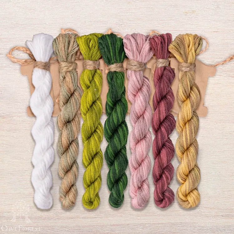 Набор ниток OwlForest для схемы «Улиточные домики. Тюльпаны» (DMC) 