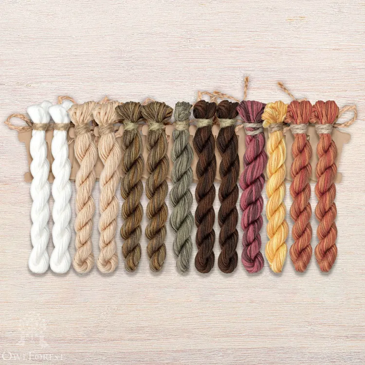 Набор ниток OwlForest для схемы «Семплер с лампами» (ПНК)