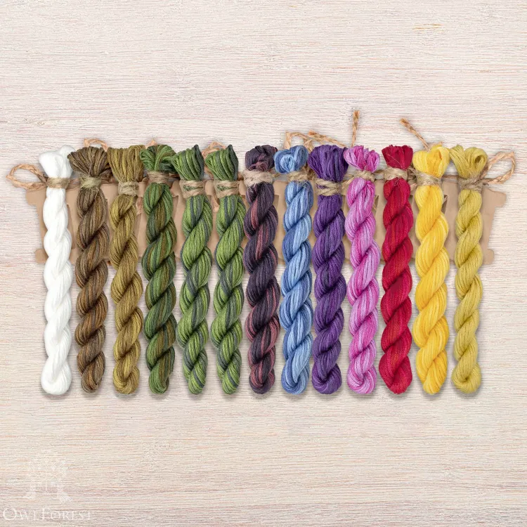 Набор ниток OwlForest для схемы «Разнотравье. Шмель» (ПНК)