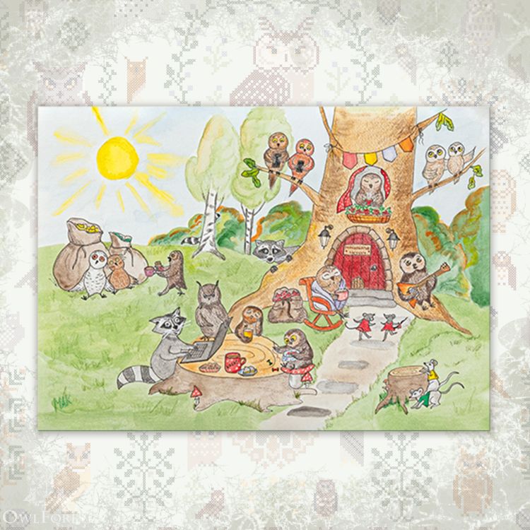 Открытка «Утро в Совином лесу»