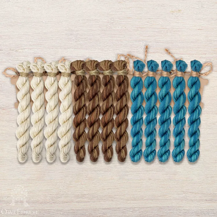 Набор ниток OwlForest для схем «Индейские мотивы» (ПНК) 3 цвета