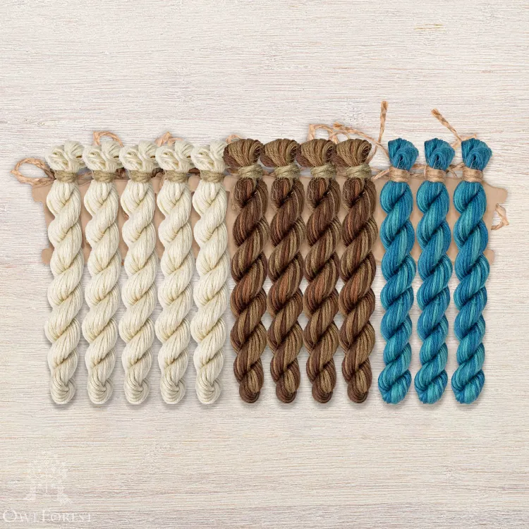 Набор ниток OwlForest для схем «Индейские мотивы» (ПНК) 3 цвета