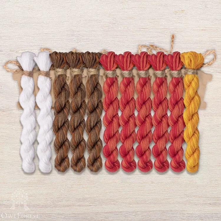 Набор ниток OwlForest для схемы «Белорусские мотивы. Деревенька» (DMC)