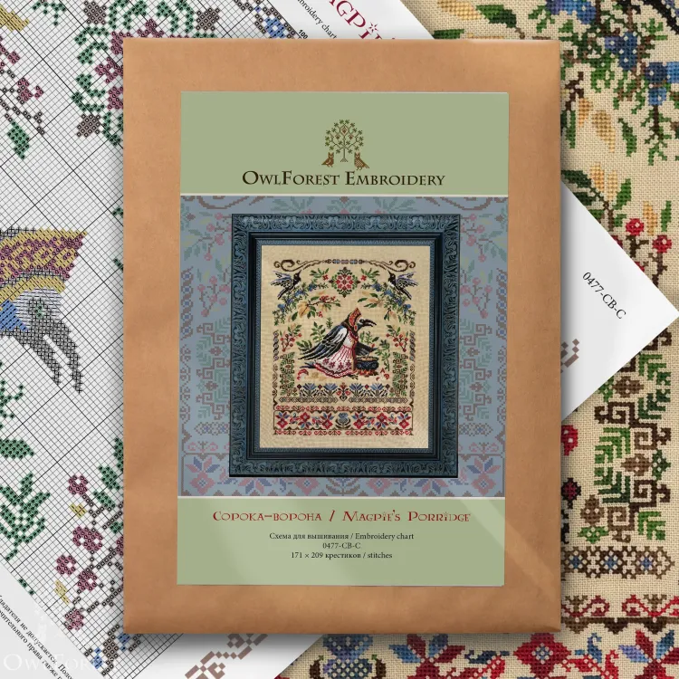 Схема для вышивания «Сорока-ворона» 