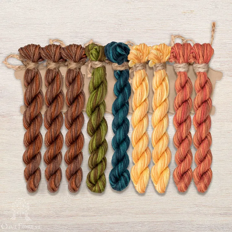 Набор ниток OwlForest для схем «Индейские мотивы» (ПНК) 5 цветов