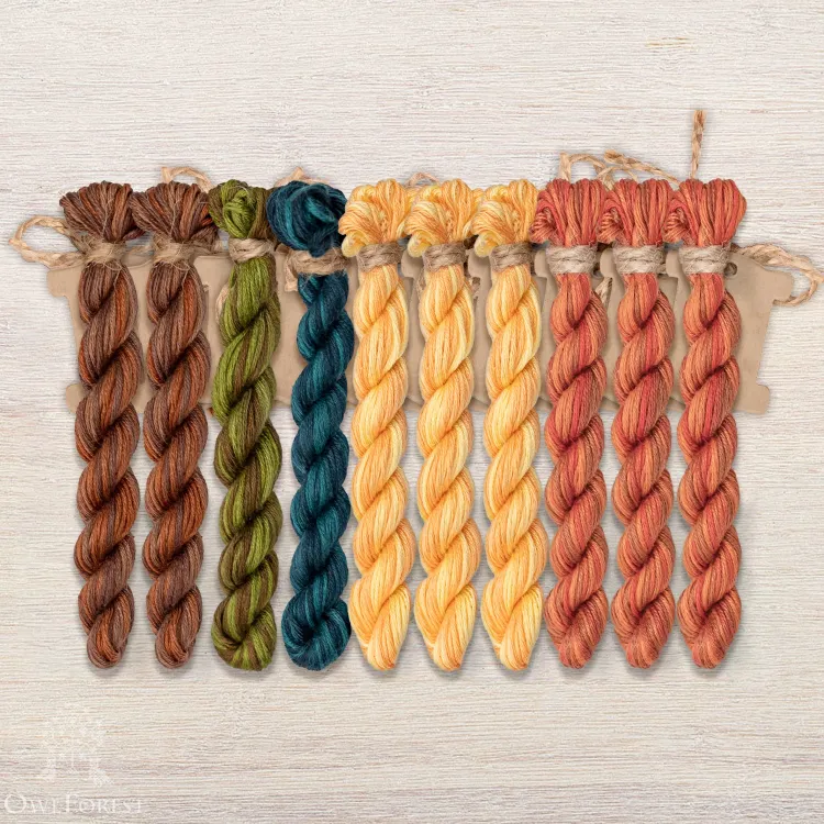 Набор ниток OwlForest для схем «Индейские мотивы» (ПНК) 5 цветов