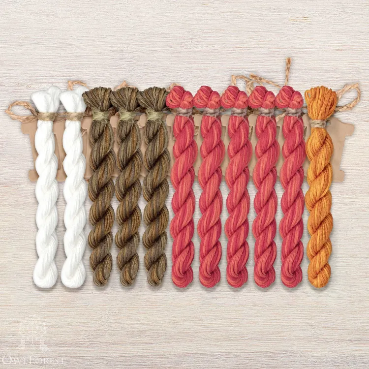 Набор ниток OwlForest для схемы «Белорусские мотивы. Деревенька» (ПНК)