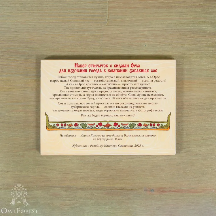 Набор открыток «Прогулки с совами по городу Орлу»