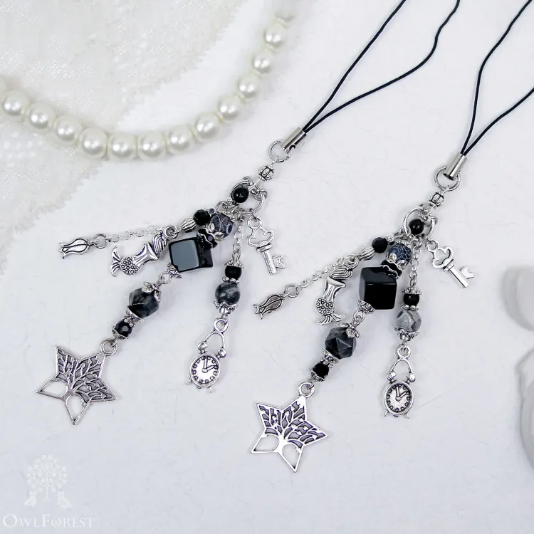 Маячок для ножниц «Черный винтаж» цвет фурнитуры серебро