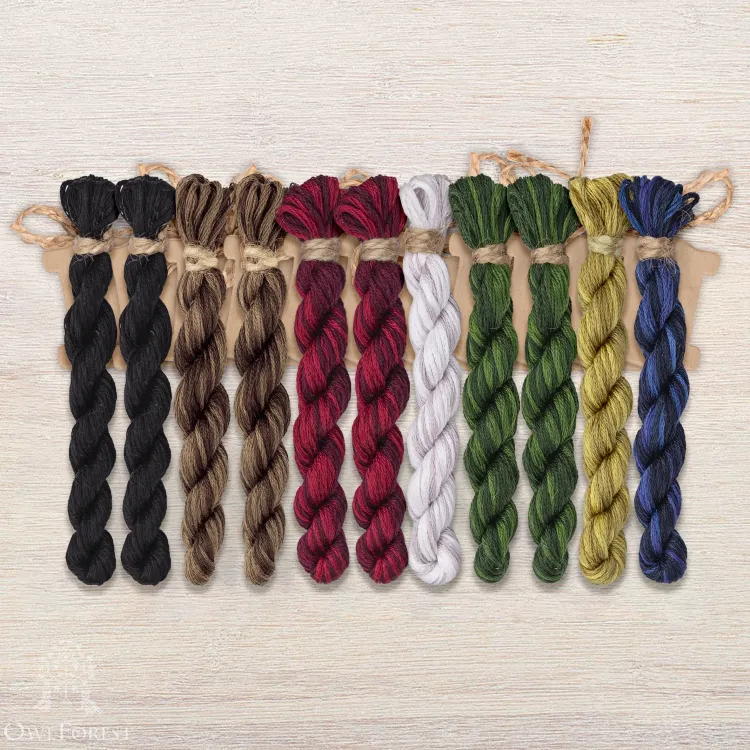 Набор ниток OwlForest для схемы «Сорока-ворона» (DMC)