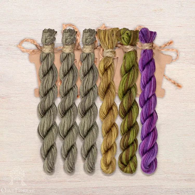 Набор ниток OwlForest для схемы «Лунный олень» (ПНК)