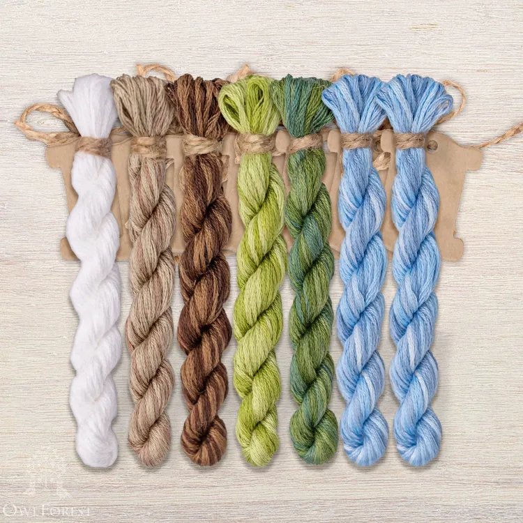 Набор ниток OwlForest для схемы «Журавли» (DMC)