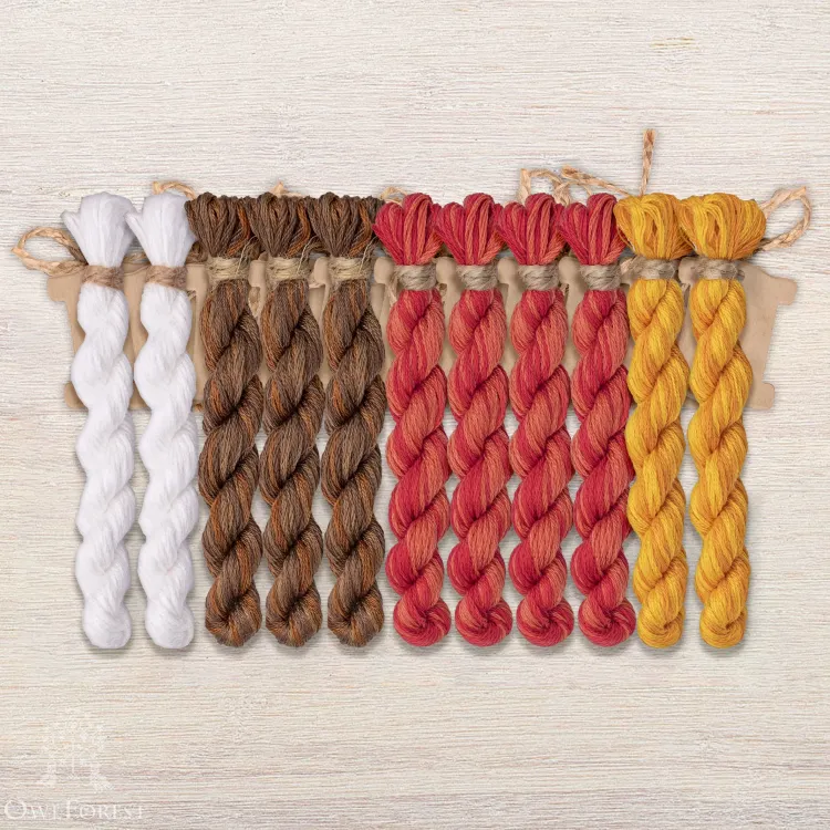 Набор ниток OwlForest для схемы «Белорусские мотивы. Аисты» (DMC)