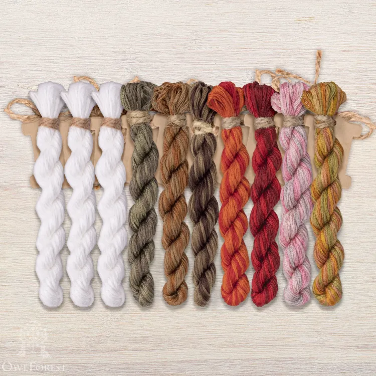 Набор ниток OwlForest для схемы «Снежный кот» (DMC)