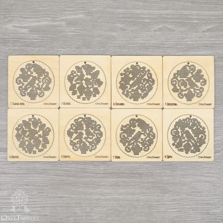 Комплект перфорированных заготовок к схемам «Зимние птички»