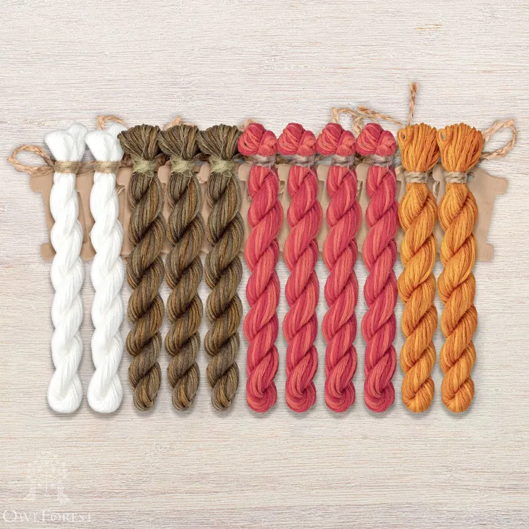 Набор ниток OwlForest для схемы «Белорусские мотивы. Аисты» (ПНК)