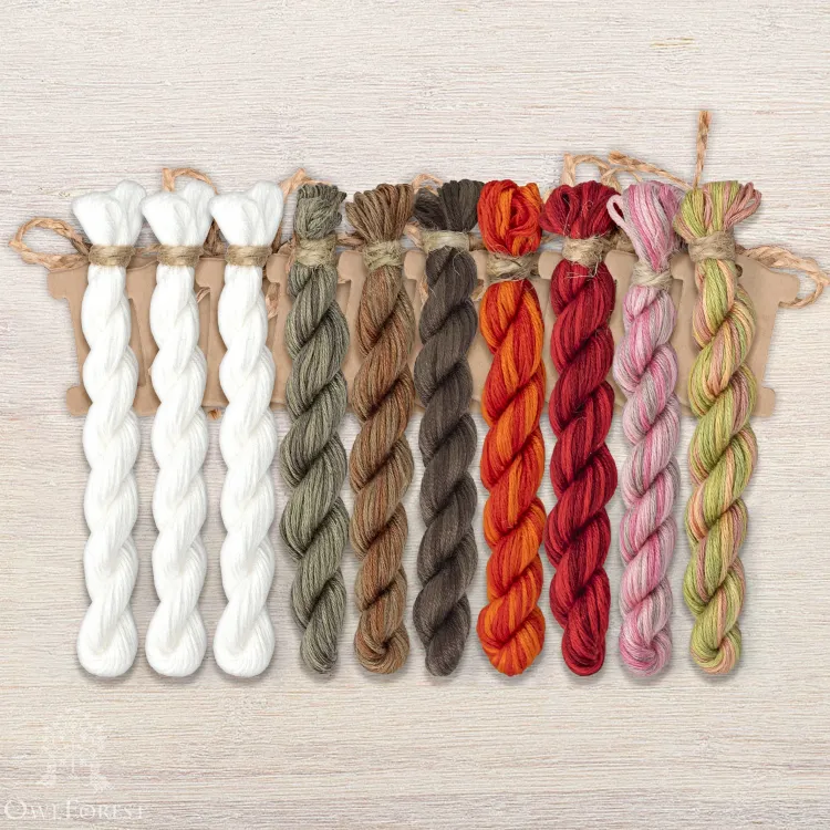 Набор ниток OwlForest для схемы «Снежный кот» (ПНК)