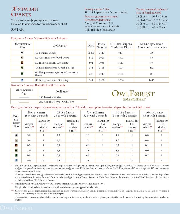 Бесплатная схема для вышивания «Журавли»