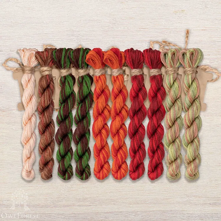 Набор ниток OwlForest для схемы «Рябиновые бусы» (DMC)