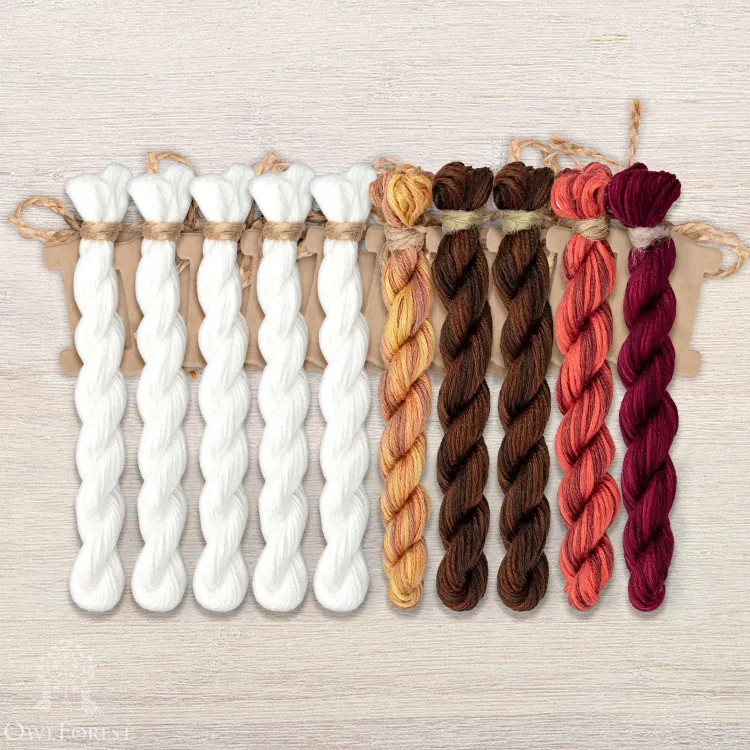 Набор ниток OwlForest для схемы «Зимние сюжеты. Околица» (ПНК)