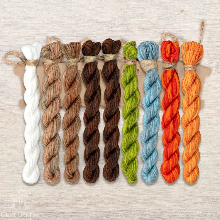 Набор ниток OwlForest для схемы «Совиные хороводы» (ПНК им. Кирова)