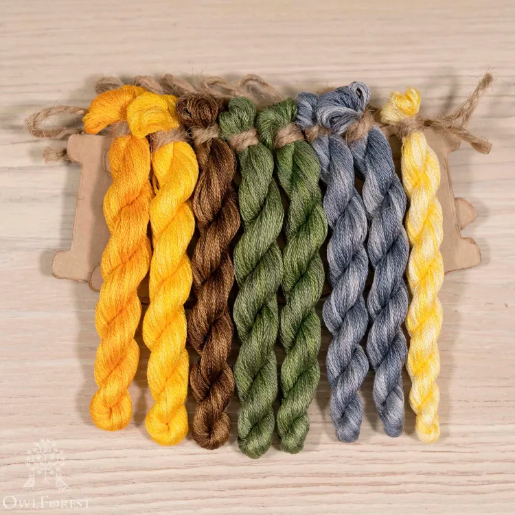 Набор для вышивания «Ночные трели янтарных птиц» 