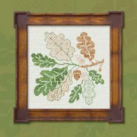Бесплатная схема для вышивания «Ветка дуба»