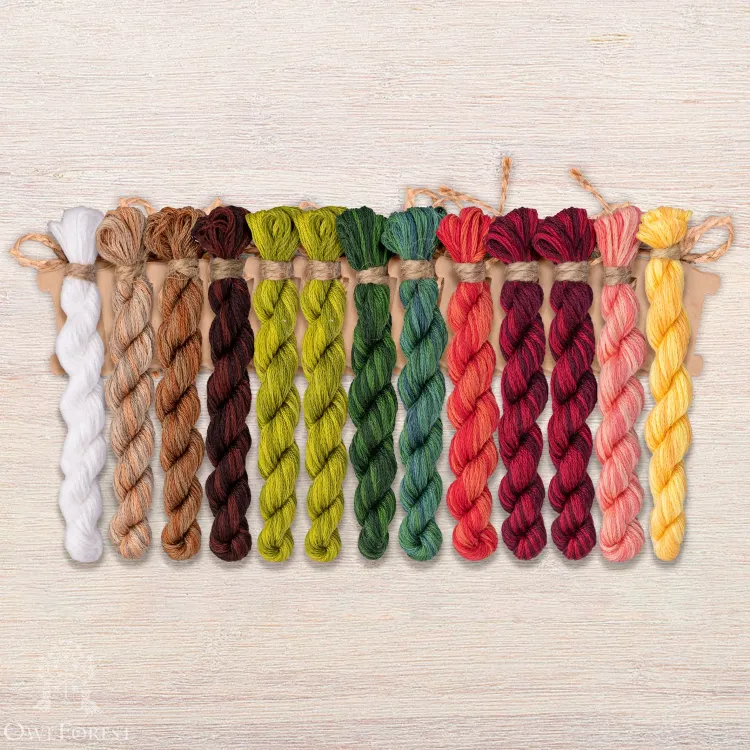 Набор ниток OwlForest для схемы «Клубничное варенье» (DMC)