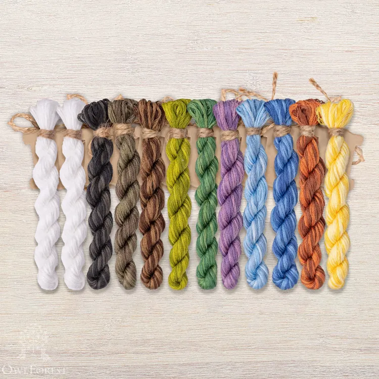 Набор ниток OwlForest для схемы «Коты прилетели» (DMC)