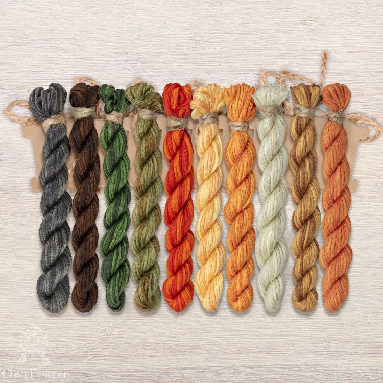 Набор ниток OwlForest для схемы «Тыквенные домики» (ПНК)