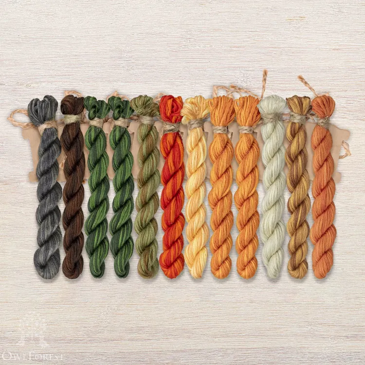 Набор ниток OwlForest для схемы «Тыквенные домики» (ПНК)