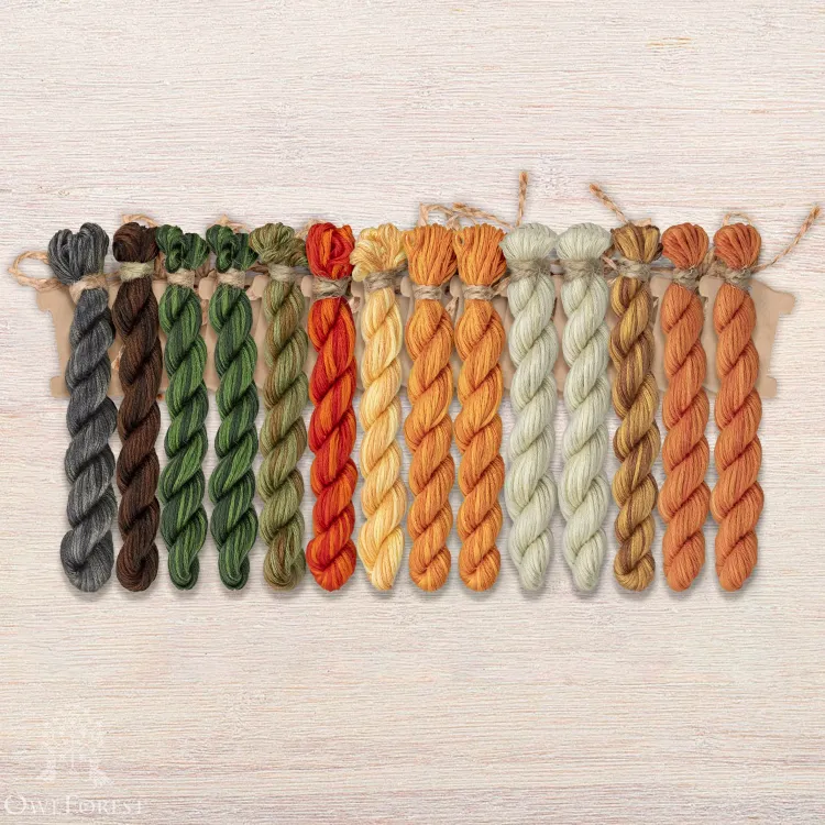 Набор ниток OwlForest для схемы «Тыквенные домики» (ПНК)