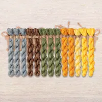 Набор ниток OwlForest для схемы «Ночные трели янтарных птиц» (DMC)