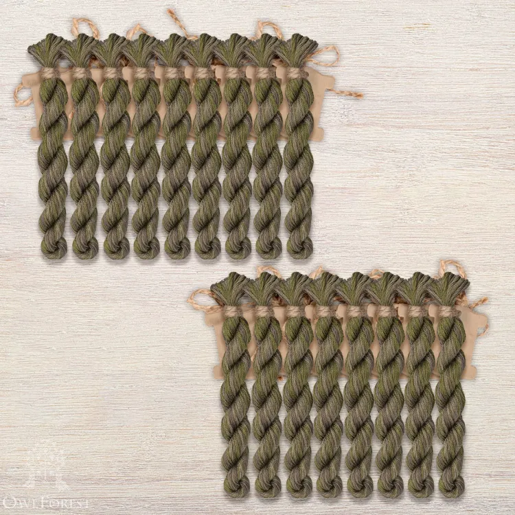 Набор ниток OwlForest для схемы «Семплер с желудями» (DMC) монохромный вариант